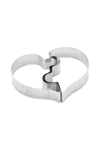 Dancemonkey 5 Takım Sol Kalp + Sağ Kalp Aşk Bulmaca Bisküvi Kalıbı, Renkli Model Gümüş