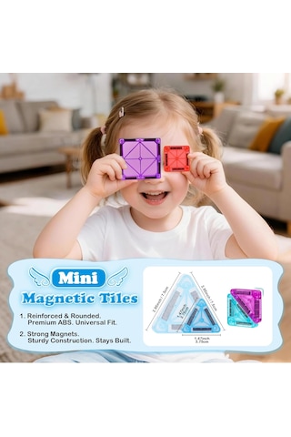 Seyahat Tipi Metal Kutulu Mini Magnetic Yapı Blokları 3d Puzzle 45 Parça