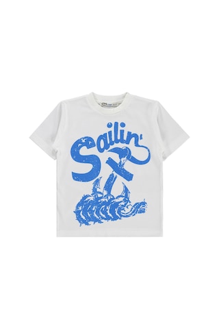 Civil Boys Sailin Baskılı Tişörtlü 6-9 Yaş Gömlek - Mavi Koyu Turkuaz
