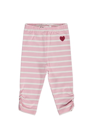Civil Baby Kalp Nakışlı Çizgili 6-18 Ay Tayt - Pembe Şeker Pembesi