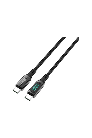 Ixtech Ix-uc019 Pd 100w Type-c To Type-c Şarj Kablosu Dijital Göstergeli, Hızlı Şarj & Veri Transferi