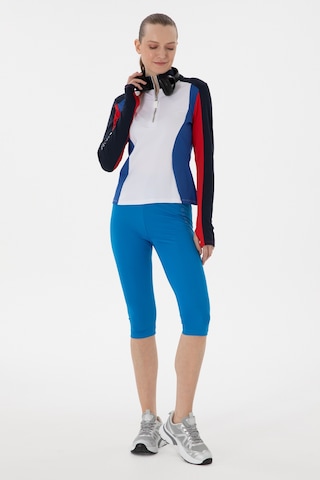 U.S. Polo Assn. Kadın Saks Mavisi Yüksek Bel Capri Spor Tayt 50284265-VR045