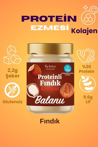 Balanu Proteinli Fındık Ezmesi 280gr X3 Adet