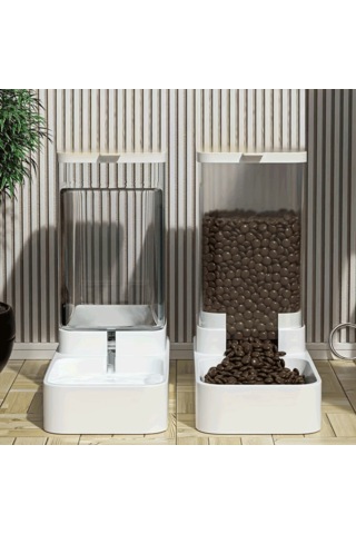 Ecronicword Köpekler Kediler İçin Otomatik Evcil Hayvan Besleyici Suluk Seti