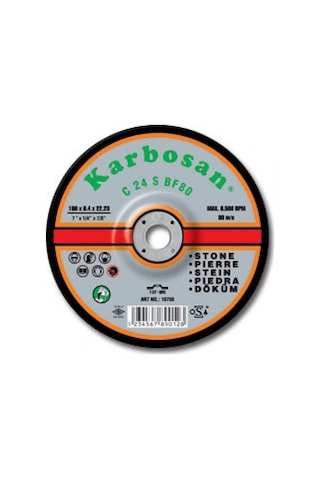 Karbosan 180 X 8.0 X 22.23 Flex C 24 S Bf80 Bombeli Döküm Taşlama Taşı 10 Adet