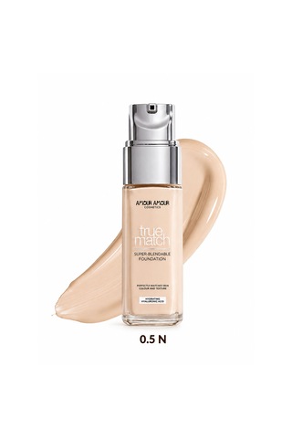True Match Nemlendirici Likit Fondöten 30 Ml Hyaluronik Asitli, 24 Saat Kalıcı & Terlemeye Dayanıklı Doğal Bitiş 0.5n