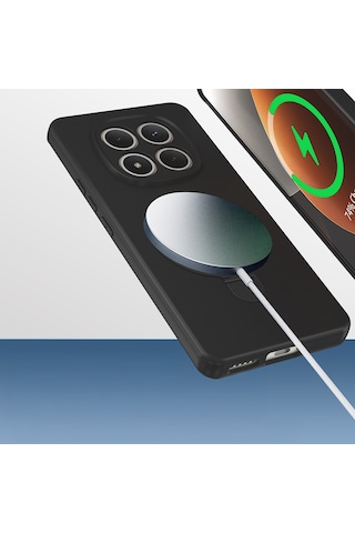 Ardemix Redmi Note 15 4g Kılıf M-safe Şarj Özellikli Standlı Zore Samara Kapak - Pembe
