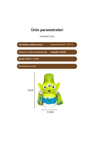 Maoyaya Çilek Ayısı 316 Paslanmaz Çelik Termos - Pembe Renk, Sıcak Soğuk Saklama Pembe