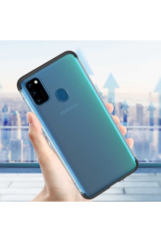 Samsung Uyumlu Galaxy M30s Kılıf Zore Nili Kapak Siyah