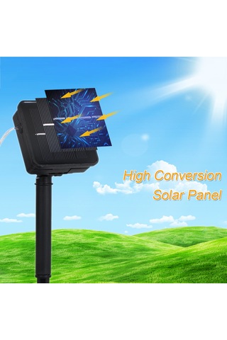 Ximistore9 Ip65 Su Geçirmez 100 Led Güneş Enerjili Halı Işığı, 8 Işık Efekti, 7.2w, 600mah Şarj Edilebilir Pil, Renkli Dekoratif