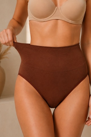 Fit Women Kadın Toparlayıcı Yüksek Bel Esnek Kahve Külot Kahverengi