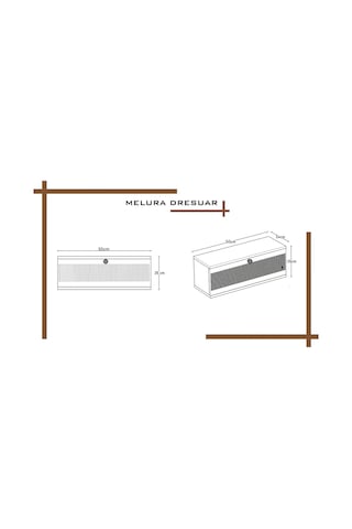 Melura Home 50 Cm Melura Dresuar %100 Mdf Kapaklı Duvara Monte Beyaz
