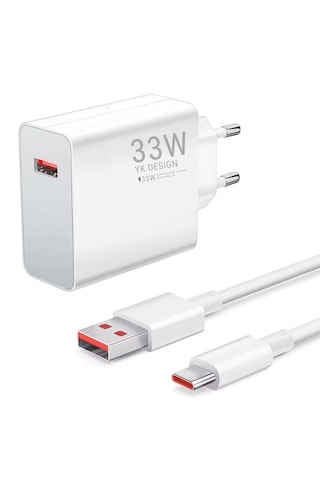 33w Hızlı Şarj Adaptörü Type-c Kablolu, Usb Çıkışlı, Akıllı Şarj Destekli Duvar Tipi Şarj Cihazı Diğer