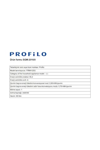 Profilo FRMA125G 66 LT Ankastre Fırın