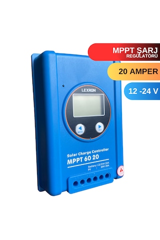Lexron 20 Amper 12V -24V Mppt Solar Şarj Kontrol Cihazı