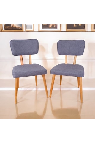 Polly Ahşap Sandalye Gri 2 Adet