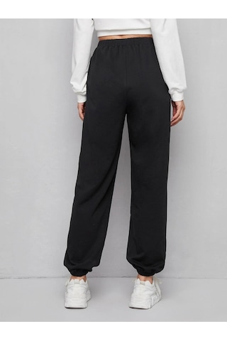 Unity Çiçek Desenli Jogger Pantolon Siyah