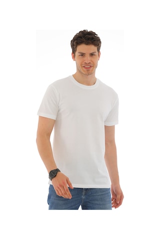 Everest Erkek Kısa Kol Pamuklu Yuvarlak Yaka Günlük Tişört Beyaz