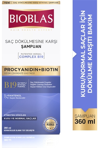 Bioblas Procyanıdın & Biotin Dökülen Saçlar için Şampuanı 360 ml - Dökülme Karşıtı Şampuan