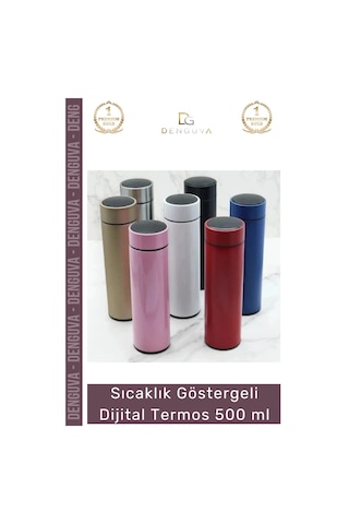 Termos Akıllı Led Isı Yalıtımlı Sızdırmaz Çelik Gövde Sıcaklık Göstergeli Dijital Termos 500 Ml