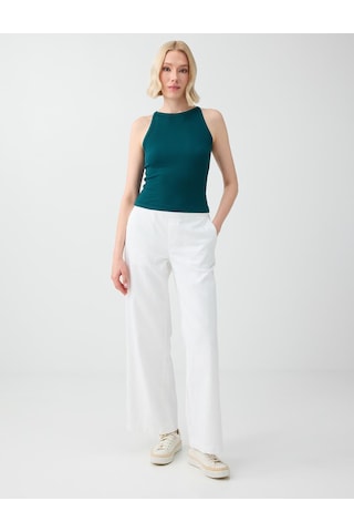 Jimmy Key Koyu Yeşil Dar Kesim Kolsuz Halter Yaka Basic Örme Atlet 6sw017829320