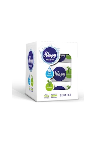 Sleepy Bamboo Make Up Makyaj Temizleme Mendili 3 x 20'li