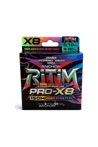 İp Örgü Misina - 8 Kat - Anchor Ritim X8 - 150mt - Ebruli - 0.10mm