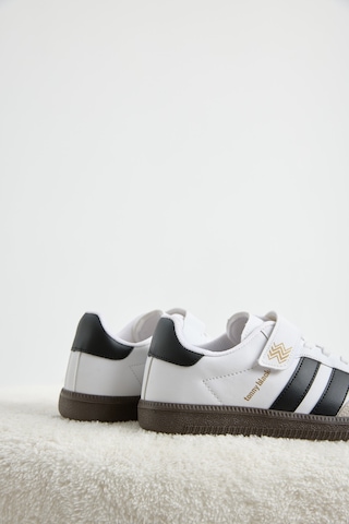 Tonny Black Termo Taban Yanı Şeritli Cırtlı Bağcıklı Sneaker Çocuk Unisex Beyaz Siyah Sneaker Tbzer040 Beyaz - Siyah
