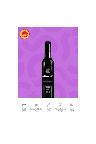 Olimilas Natürel Sızma Soğuk Sıkım Zeytinyağı 500 ML 0,6 Asit Yeni Hasat Milas Yöresi