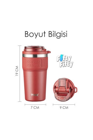 Tkk 630 Ml Özel Seri Çelik Mug Kahve Bardağı Pipetli/rahat İçim 6 Saat Sıcak/12 Saat Soğuk Termos -2023 630ml 001