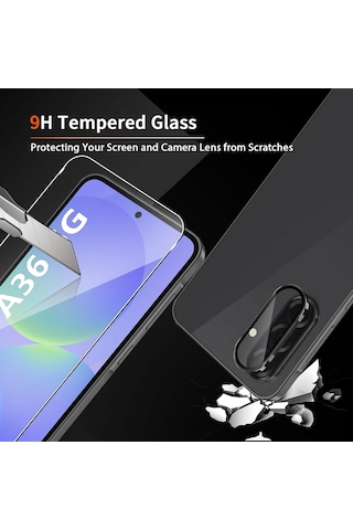 Samsung Galaxy A36 A56 Uyumlu Lens Koruyucu Cam +9h Ekran Cam Set