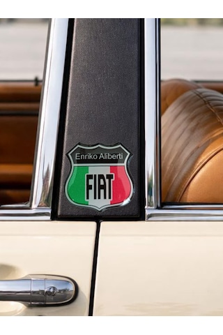 Fiat Damla Sticker Etiket Kabartmalı 3dsilikon Direk Arma Fiat Arma Etiketçilere Özel 2adet 3,5x3cm Çok Renkli