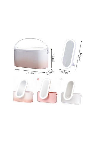 Yifomall Usb Şarjlı Led Aydınlatmalı Makyaj Aynası Ve Saklama Kutusu, Yumuşak Işık İle Gerçek Makyaj Görünümü