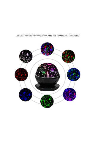 Maiyame Yıldız Ve Hayvan Desenli Çift Slaytlı Projeksiyon Lambası - Islak Işık Ve Renkli Işık Modları - Usb/aaa Pil Beslemeli - Sakura Pembe Pembe