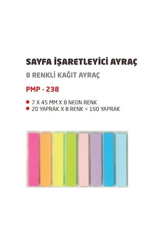 Pastel Renk Index Post-it Ayraç