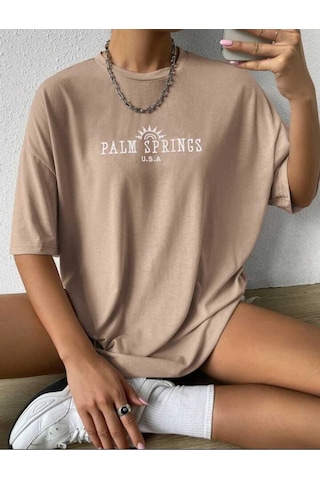 Noıssey Bej Baskılı Oversize