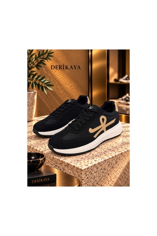 Derikaya Erkek Bağcıklı Kontrast Tabanlı Günlük Sneaker siyah