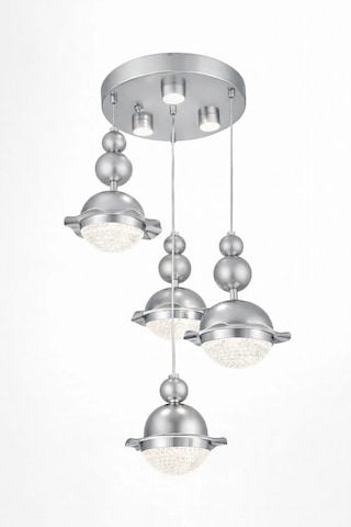 Bohem Aydınlatma Krom 3+1 Şapkalı Sarkıt 3 Renk Led Ayarlanabilir Başlıklı Modern Avize Krom