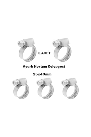 Paslanmaz Çelik Hortum Boru Tesisat Kelepçesi 5 Adet 25x40 MM