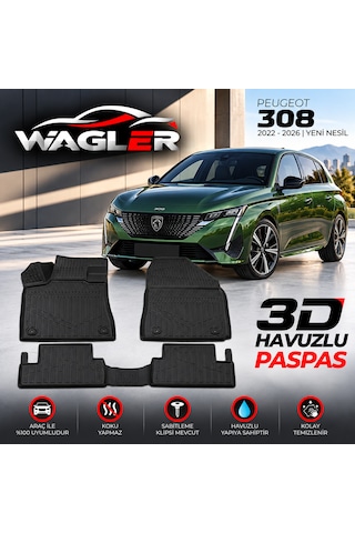 Wagler Peugeot 308 Havuzlu Paspas 2021 Ve Sonrası