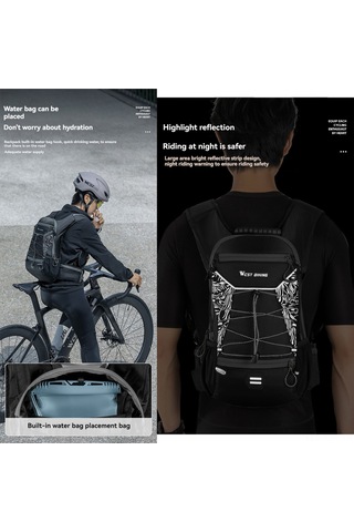 Jeehugo 16l Outdoor Bisiklet Ve Yürüyüş Sirt Çantasi, Oxford Kumaş, Hafif, 470g, Farkli Renkler Siyah-yesil Yeşil