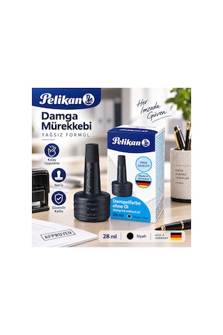Siyah Yağsız Damga Ve Kaşe Mürekkebi 28 Ml