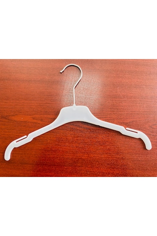 12 Adet - Beyaz Çocuk Kıyafet Askısı 33cm Beyaz