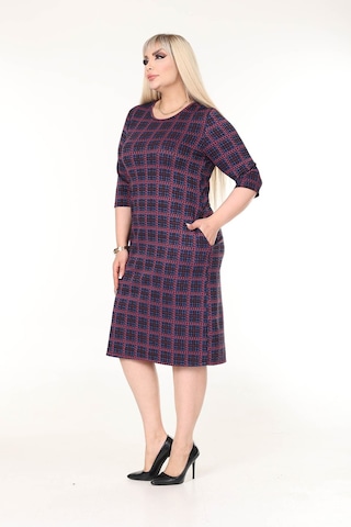 Çift Cepli Kışlık Büyük Beden Esnek Elbise 29a-2632 Desenli