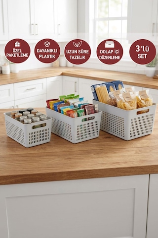Selka Home Lavin 3'lü Dolap İçi Düzenleyici ( 2-4-7 Lt. )