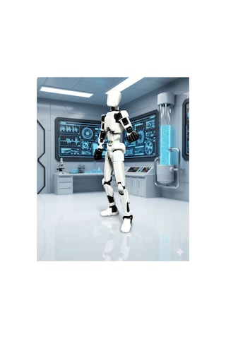 Robot Dummy 13 Figür Beyaz Dummy Tüm Eklemleri Hareketli Aksiyon Figür Oyuncak 13 Cm