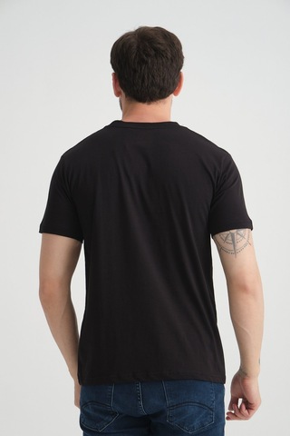 Shooter Sportwear Shooter Erkek T-shirt %100 Pamuk Nefes Alan Bisiklet Yaka Regular Fit Siyah