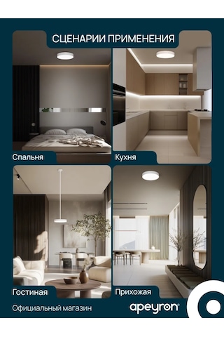 Apeyron Led Tavan Lambası 17cm 4000k, 18w 402664233 Beyaz