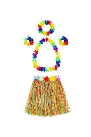 Cosmotex Yetişkin Ve Çocuk Uyumlu Luau Aloha Hawaii Kolye Renkli Etek Taç Ve Bileklik Seti Cosmotex Yetişkin Ve Çocuk Uyumlu Luau Aloha Hawaii Kolye Renkli Etek Taç Ve Bileklik Seti