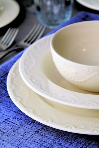 Porser Zincir Transparan Yemek Takımı 6 Kişilik 24 Parça Znc24yk Krem